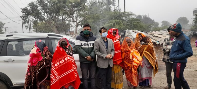 Blanket distribution drive in Jhansi